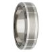 Industrial Vertical Grooves Titanium White Gold Mens Ring