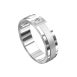 WWAD7000-WG-Carved Line Pattern Diamond White Gold Men's Wedding Ring