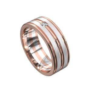 WWAD7010-RW-High Polished Gold Shimmered Men's Wedding Ring
