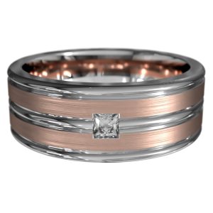 WWAD7010-WR-Shimmered High Polished Gold Men's Wedding Ring