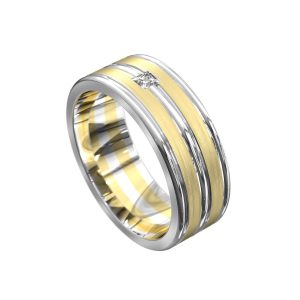 WWAD7010-WY-Finely Detailed Gold Men's Wedding Ring