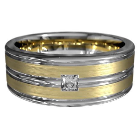 WWAD7010-WY-Finely Detailed Gold Men's Wedding Ring