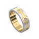 WWAD7017-WY-Brushed Men's Gold Wedding Band with Geometric Design
