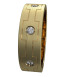 WWAD7017-YG-Brushed Yellow Gold Men's Wedding Band with Geometric Design