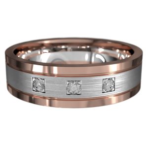 WWAD7034-WR-High Sophisticated Gold Men's Wedding Band with Diamonds