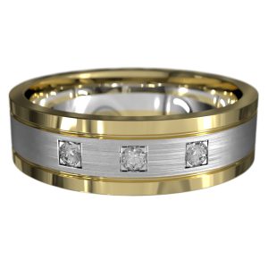 WWAD7034-YW-Flawlessly Fit Gold Men's Wedding Band with Diamonds