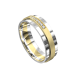 White and Yellow Gold Polished Mens Wedding Ring