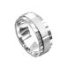 WWAD7048-WG-Three Grooved White Gold Brushed Men's Wedding Ring