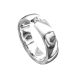 WWAD7051-Polished Men's Wedding Ring with Tension-Style Diamond Silver 1