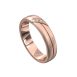 WWAD7055-RG-Double Brushed Rose Goldd Men's Wedding Ring with Polished Highlight