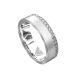 WWAD7059-WG-White Gold Brushed Men's Wedding Ring with Side Row Diamond