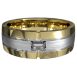 WWAD7066-YW-Stunning Brushed Edges Gold Men's Wedding Ring