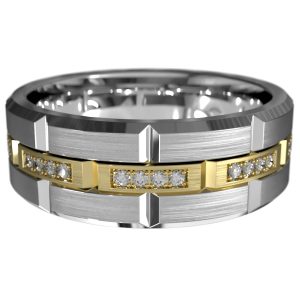 WWAD7068-WY-Classic & Crafted Brushed Gold Men's Wedding Band
