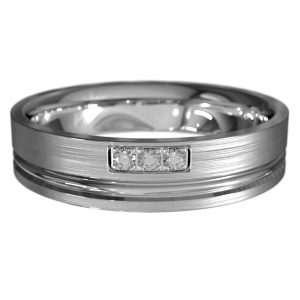 WWAD7069-PL-Hand Carved Platinum Polished Men's Wedding Ring