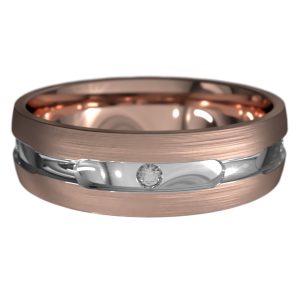 WWAD7083-RW-Striking Geometric Gold Men's Wedding Ring