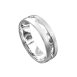 WWAD7083-WG-White Gold Bold Geometric Brushed Men's Wedding Ring