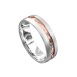 ﻿WWAD7083-WR-Gold Men's Wedding Ring with Polished Pattern Center