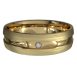 WWAD7083-YG-Bold Geometric Yellow Gold Brushed Men's Wedding Ring