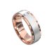 WWAD7084-Wide Brushed Men's Wedding Band with Baguette Diamond Red Silver 1