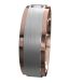 WWAD7084-Wide Brushed Men's Wedding Band with Baguette Diamond Red Silver 3