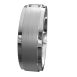 WWAD7084-Wide Brushed Men's Wedding Band with Baguette Diamond Silver 3