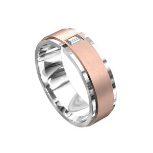 WWAD7084-WR-Remarkable Brushed Gold Men's Wedding Ring