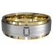 WWAD7084-YW-Sparkly Wide Brushed Gold Men's Wedding Ring