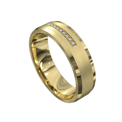 Sensational Yellow Gold Brushed and Polished Mens Ring