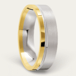 Yellow and White Gold Mens Wedding Band
