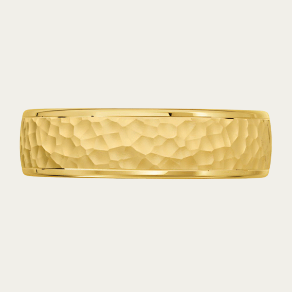 4042-Hammered-Yellow-Gold-Mens-Wedding-Band-3 Hammered-Yellow-Gold-Mens-Wedding-Band