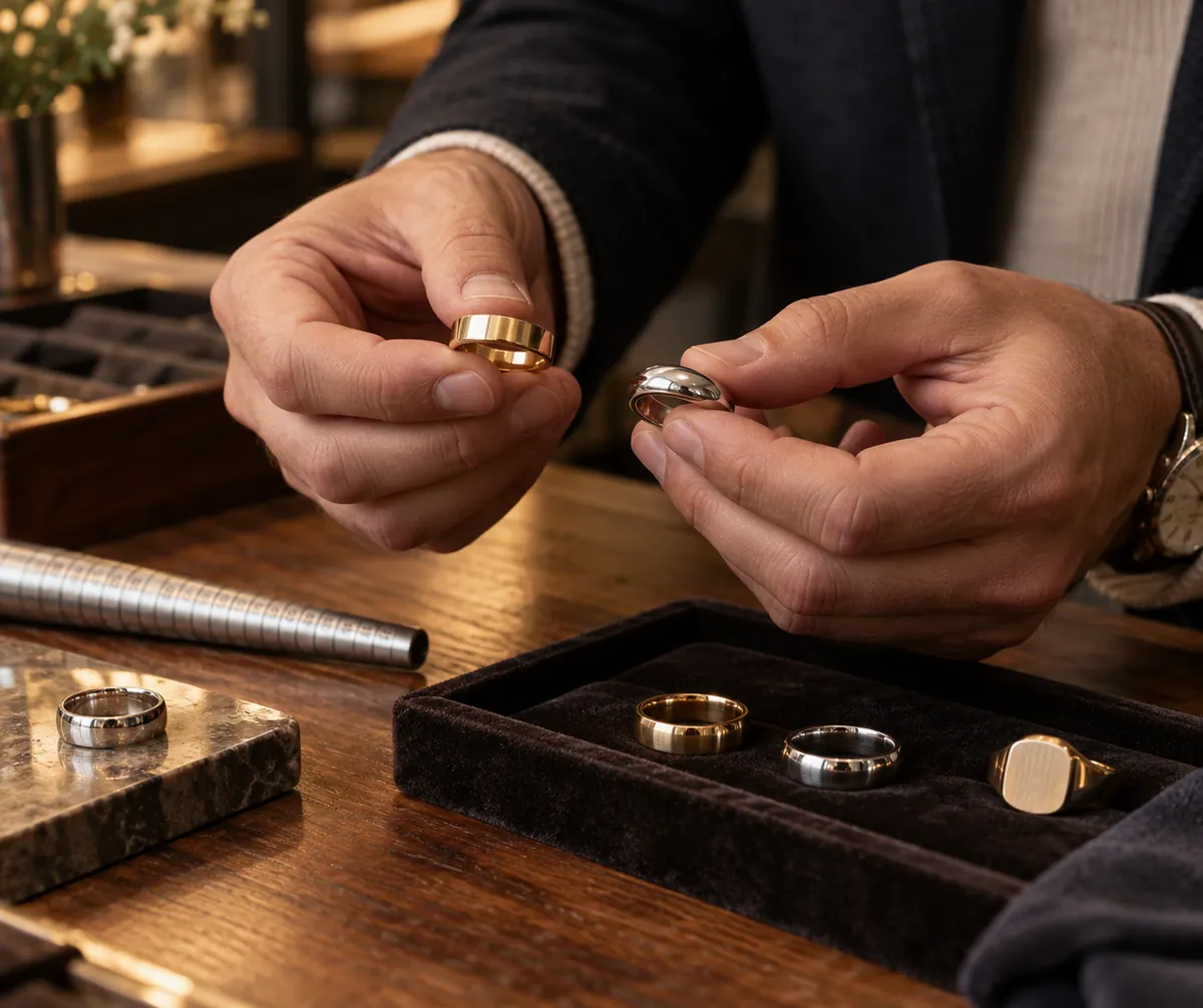 Choosing flat court vs d shape wedding band