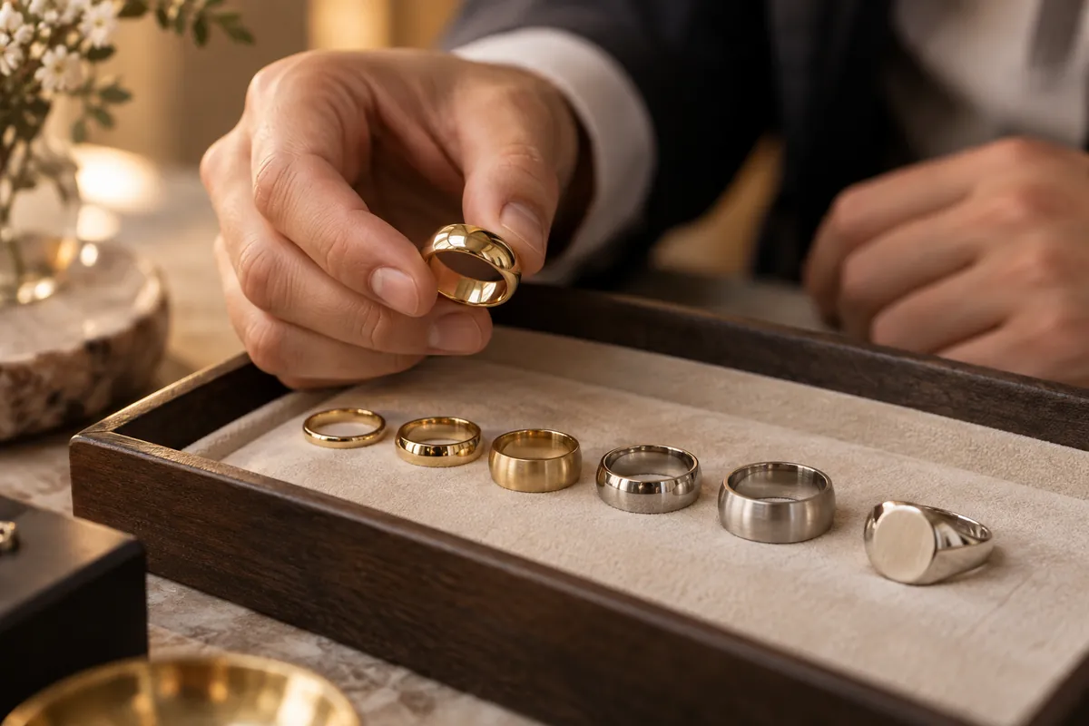 Choosing men's wedding band width guide Australia